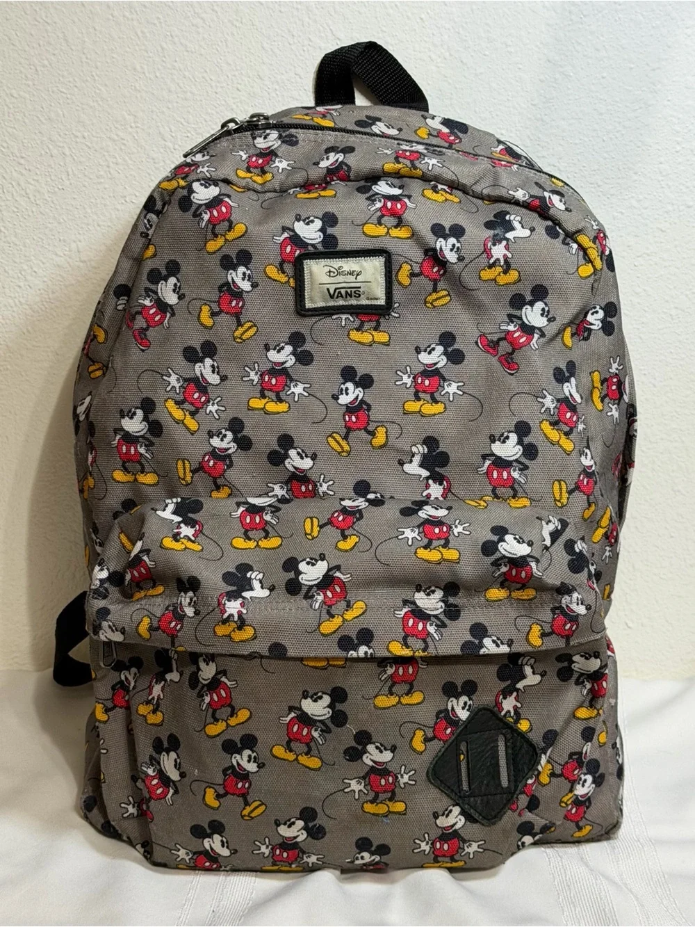 Disney x Vans Mickey Mouse Backpack Gray Print School Travel Bag